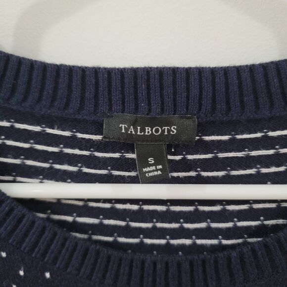 Talbots Womens Sweater Size Small Fair Isle Ugly Christmas Party Trees Reindeer - Picture 4 of 7